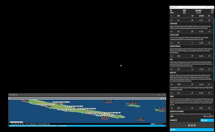 vfr map navlog resize on second screen