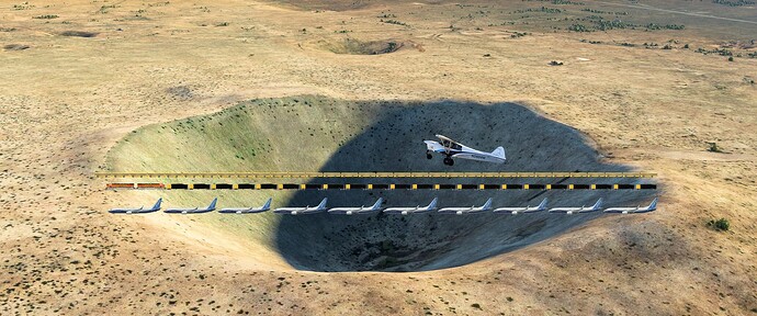 Sedan Crater with Size Comparisons