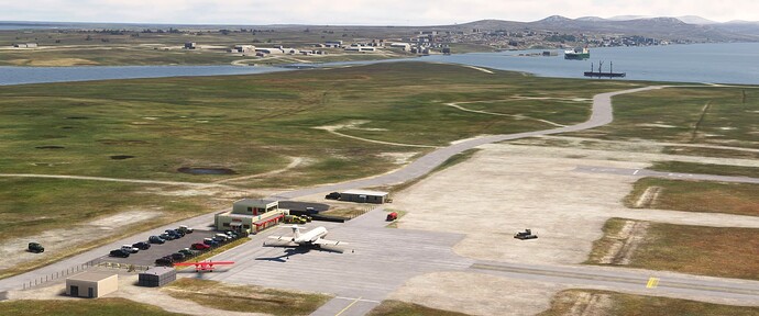 T50 Overall View of Stanley Airport and Town