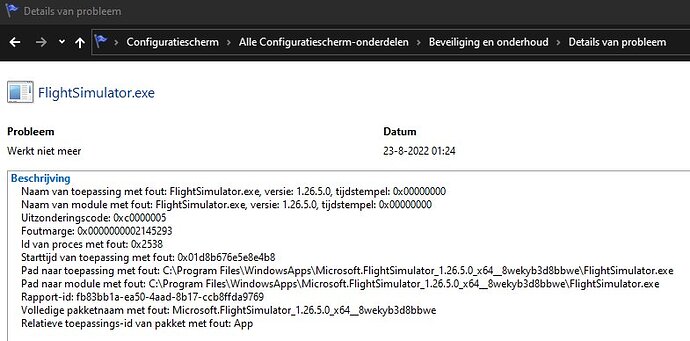 Constant CTD Every Flight Now (ntdll.dll) - Resolved - Microsoft Flight ...