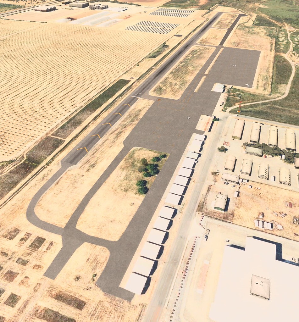 0O4 Corning Municipal Airport Structures Completely Flattened Scenery