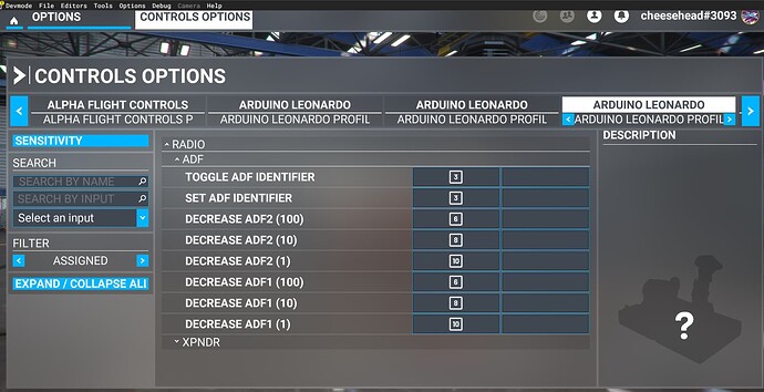 ADF settings