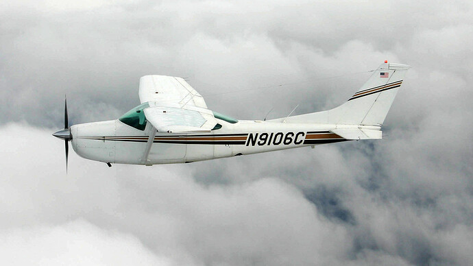 Cessna 182RG above the clouds