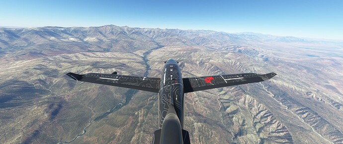 Arriving at the Atlas. There is an interesting valley to the East for a fast low flight.