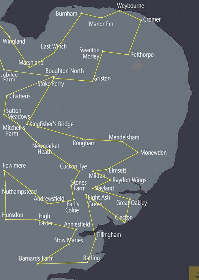 FS2020 Strips - East Anglia - Route