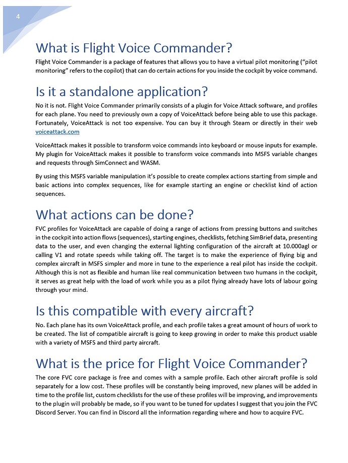 What is flight voice commander