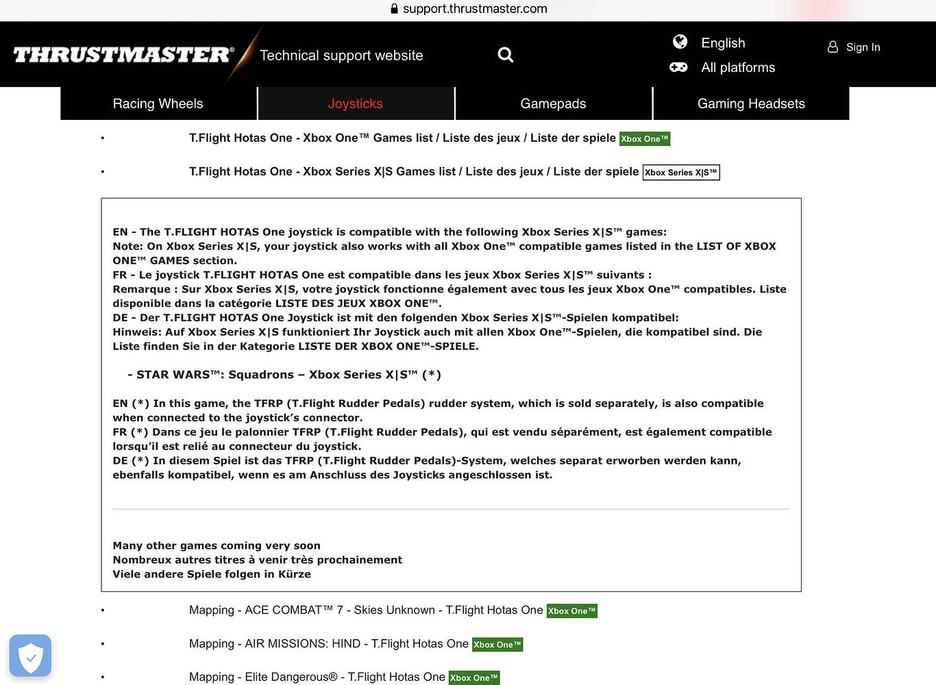Thrustmaster HOTAS One not recognizing button presses - Hardware