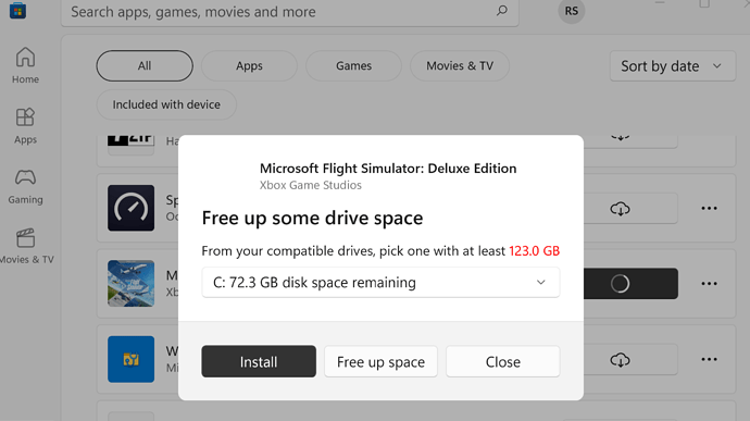 Disk Space Needed