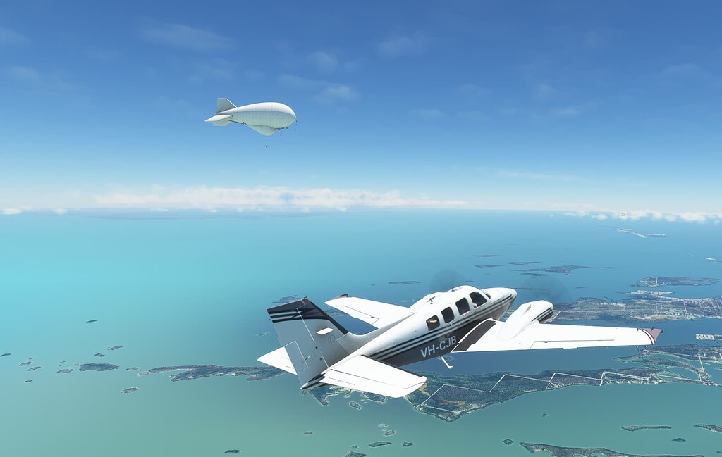 Blimp over Key West Florida World Discovery Microsoft Flight