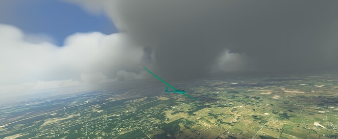 Stopped climbing when I reached the base of the clouds, because I wanted a visual flight.