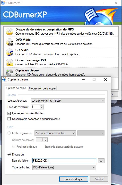 Graver ISO sur un DVD avec Windows 7, 8 ou 10 