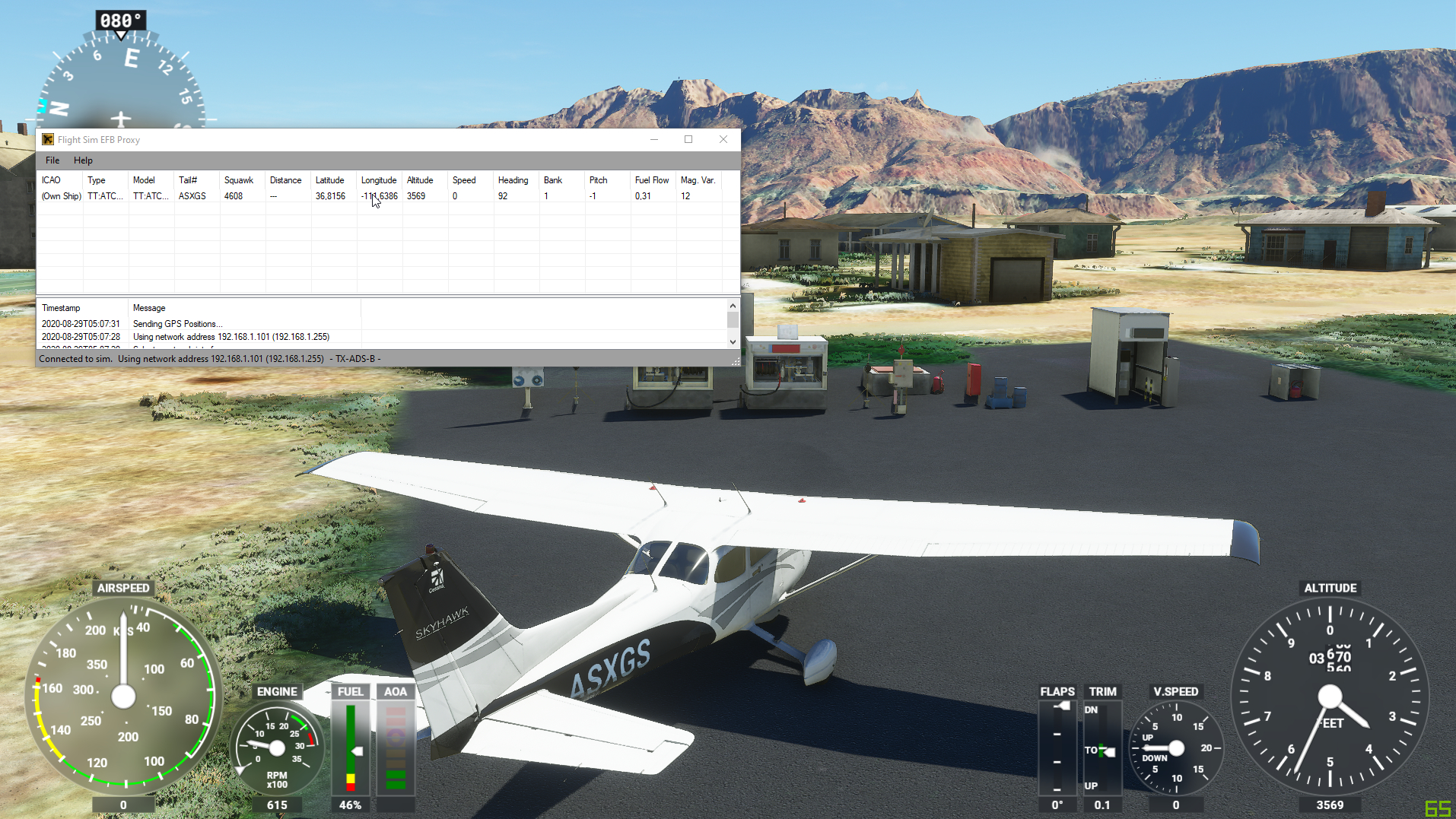 Microsoft Flight Sim with DroidEFB