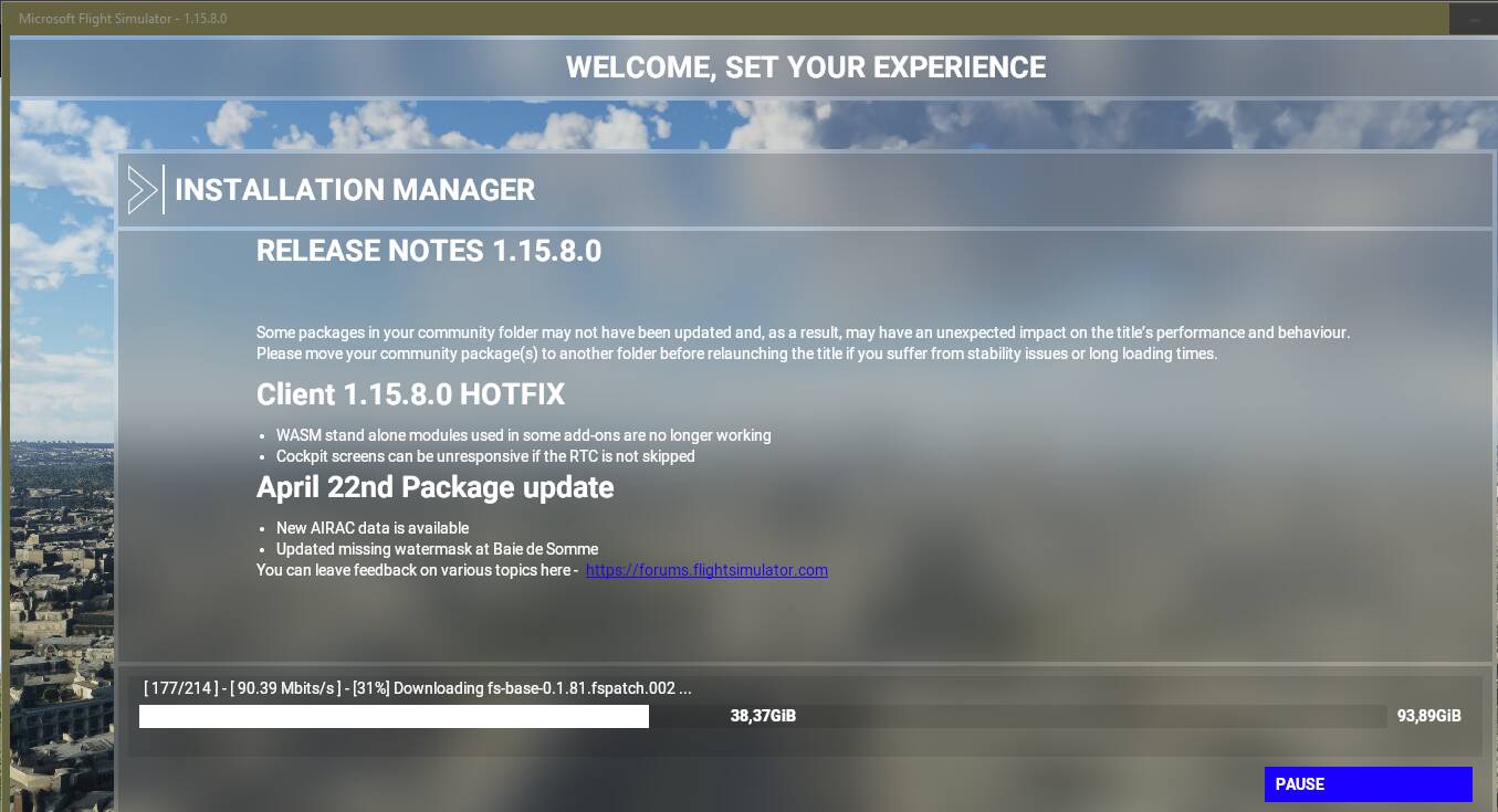 Microsoft Flight Simulator install size is 127GB, but you'll be