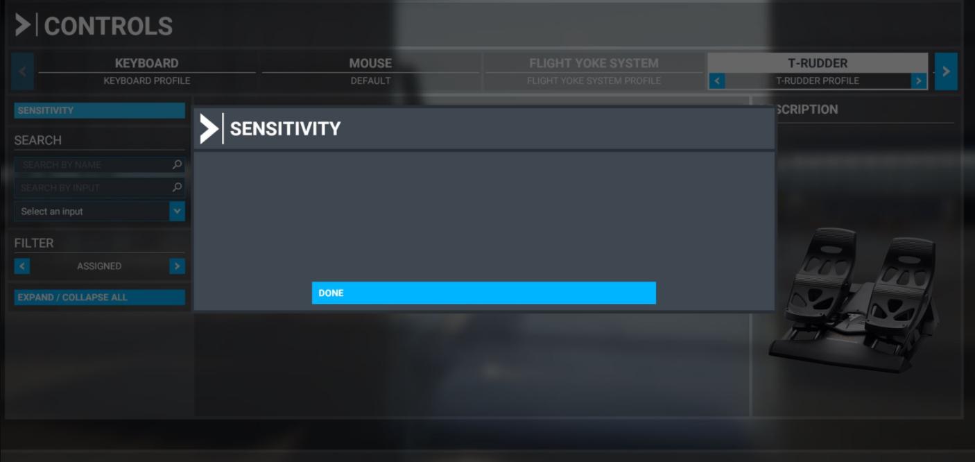 Joystick sensitivity settings opens only an empty window Hardware
