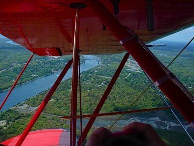 biplane ride view of sagamore bridge