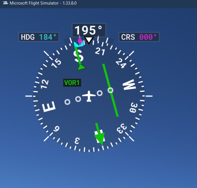 Change Heading indicator in HUD (external camera) for 7478i Aircraft