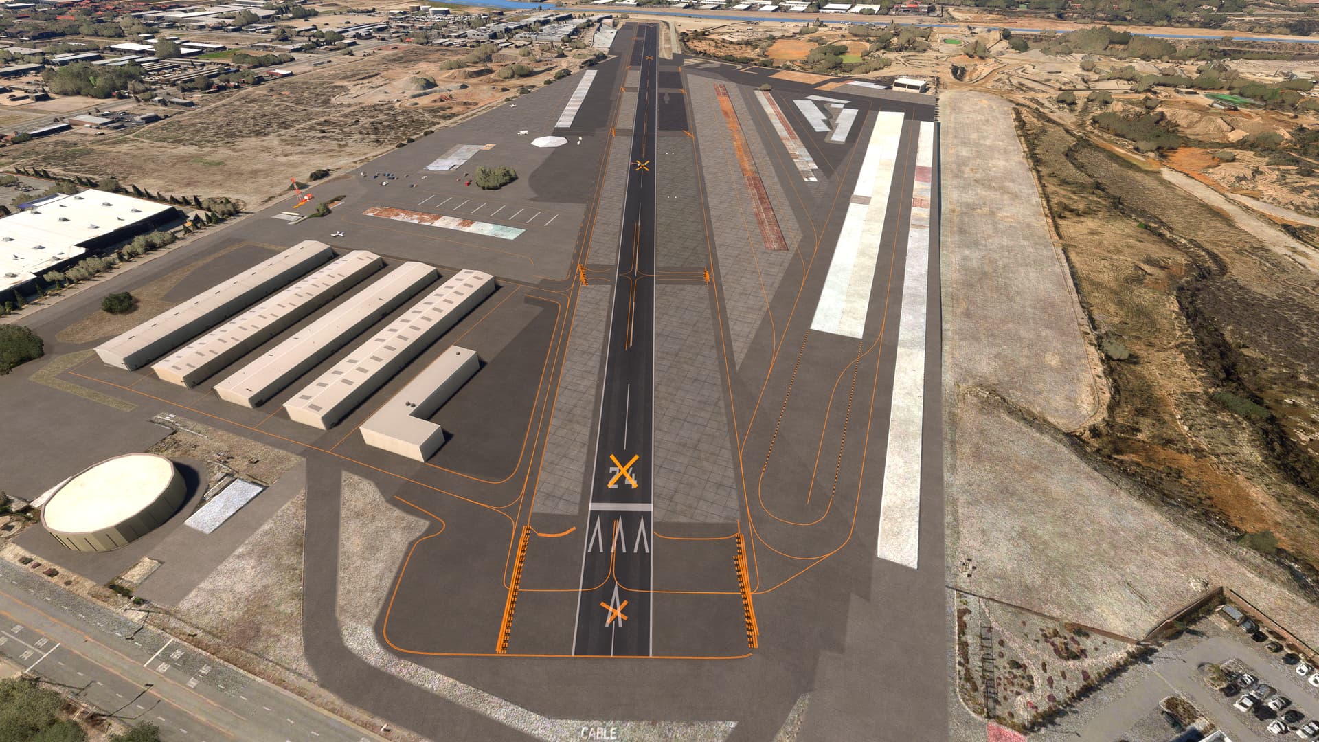 KCCB Cable Airport Runway Marked as Closed and Many Buildings Flattened ...