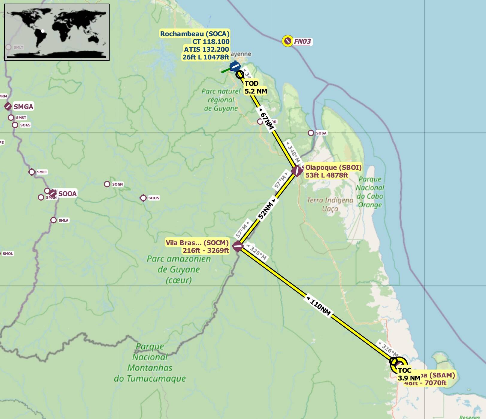 Aussie Group Flights Team South America Amapa to Rochambeau