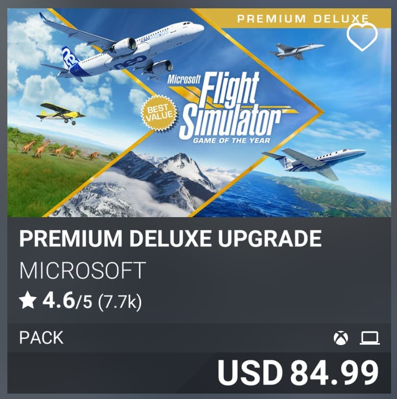 You don't need the Premium Deluxe Edition of Microsoft Flight