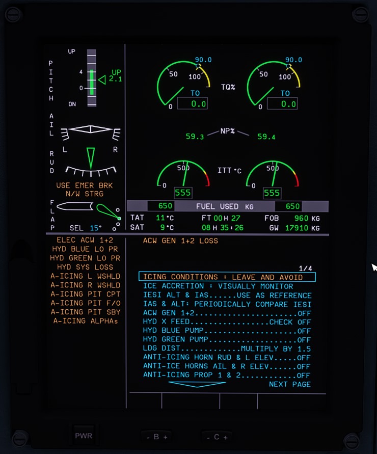 ATR 72 ice system error Aircraft Systems Microsoft Flight