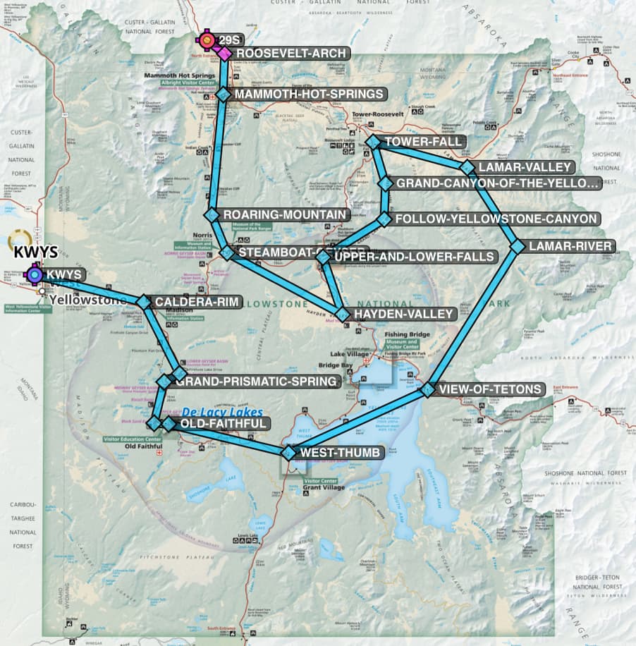 Grand Loop Road (Wyoming, USA) {WU10, Yellowstone NP, Old Faithful, 2 ...