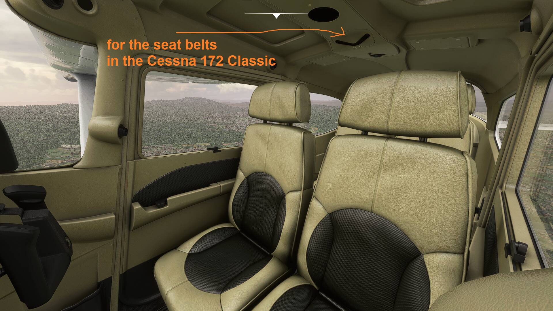 Cessna 172 Classic has seat belts and Cessna 172 G1000 has none