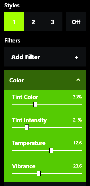 MSFS Filter Setting Color