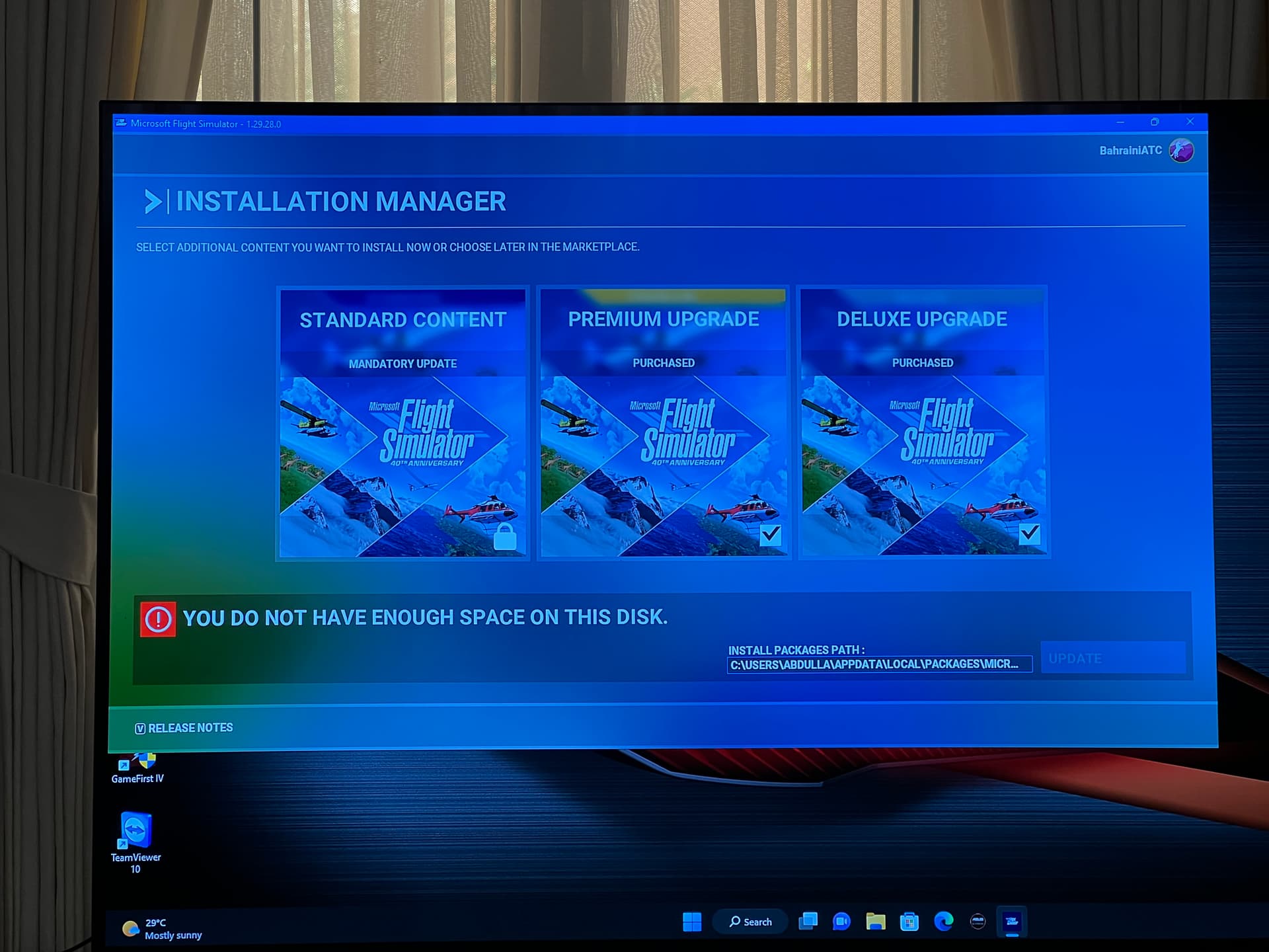 I can't download Microsoft flight sim 40 anniversary edition. It