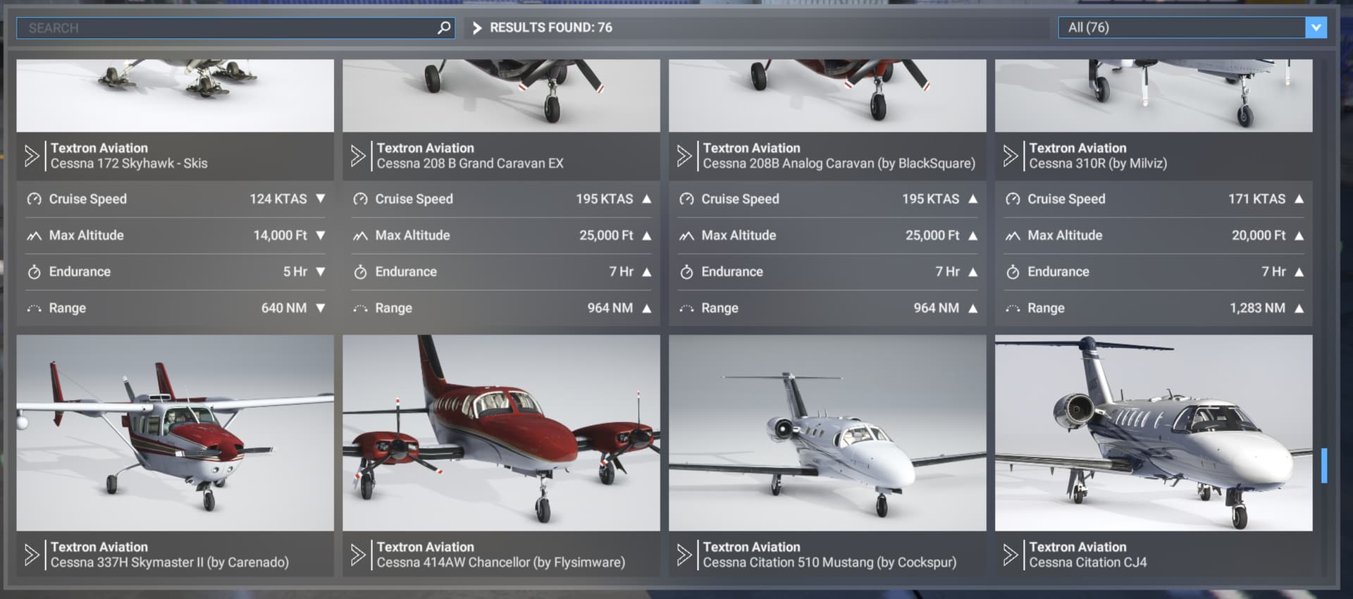 Our updated list of aircraft currently available for Microsoft