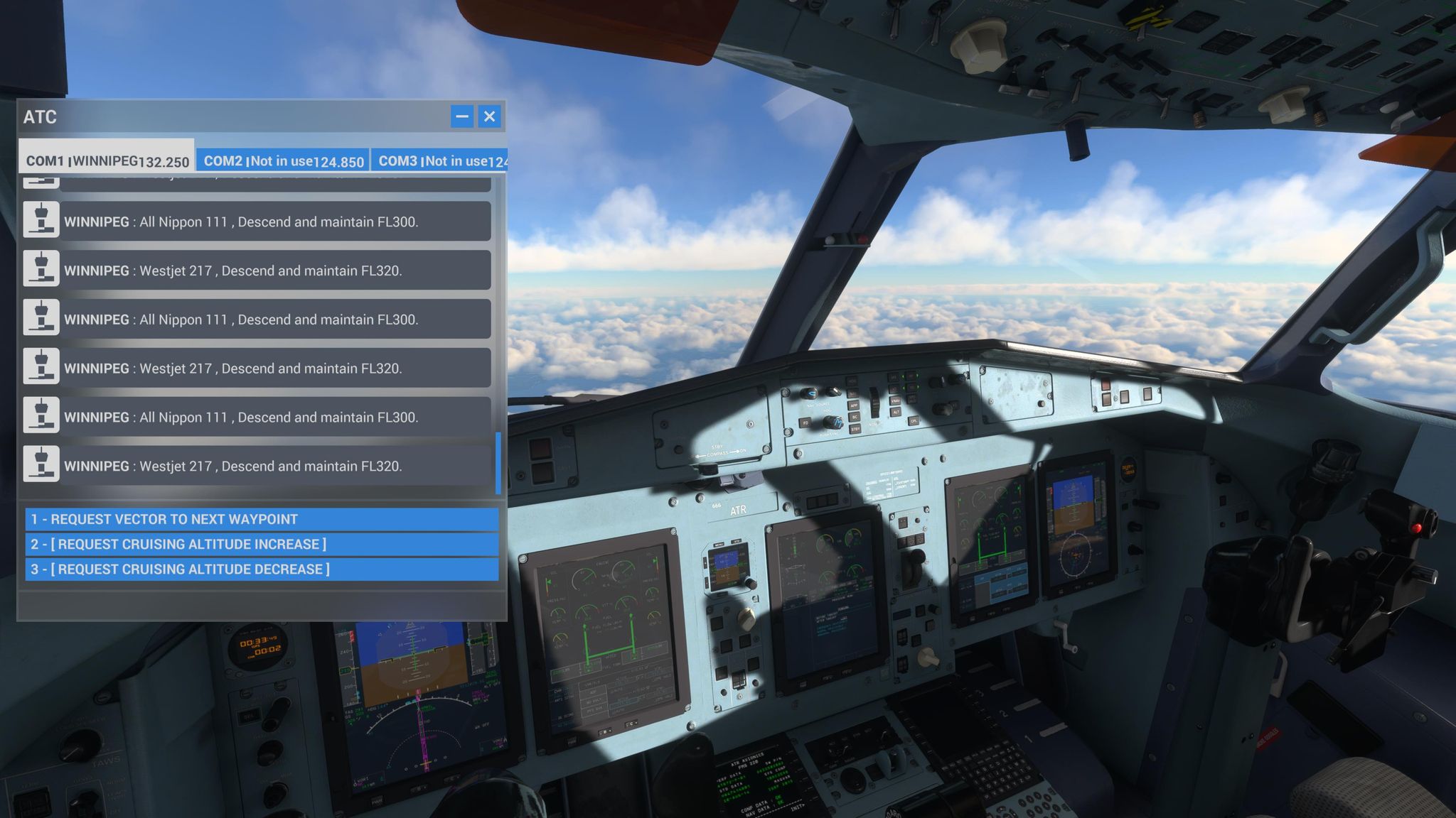 ATC repeats the same flight level instructions for the same AI aircraft ...