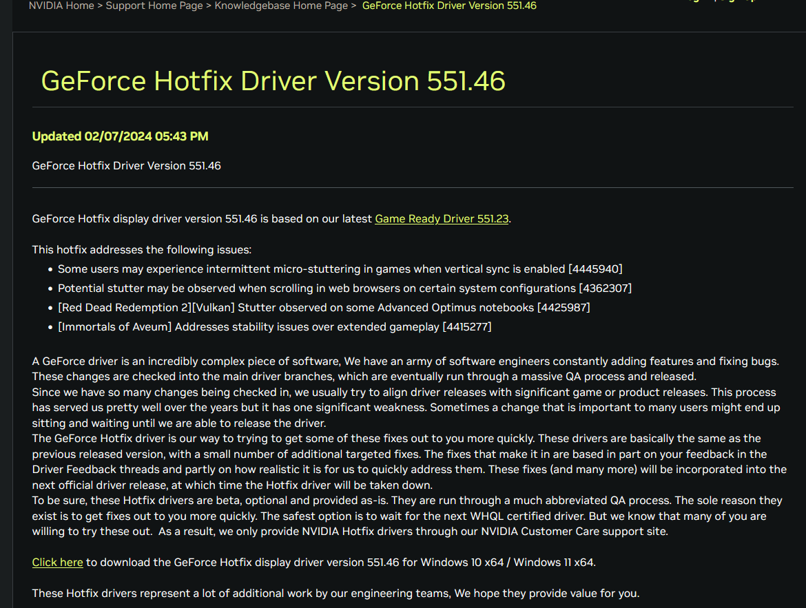 NVIDIA GeForce Hotfix Driver 551.46 Discussion - Install, Performance &  Graphics - Microsoft Flight Simulator Forums