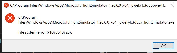 Worked fine after update, now receiving File System Error - Install ...