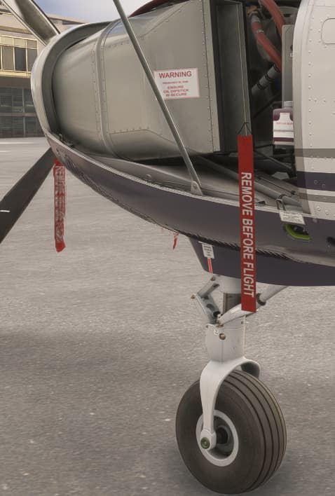 Cessna 208 - Engine cowling ribbons duplicated, one doesn't animate ...