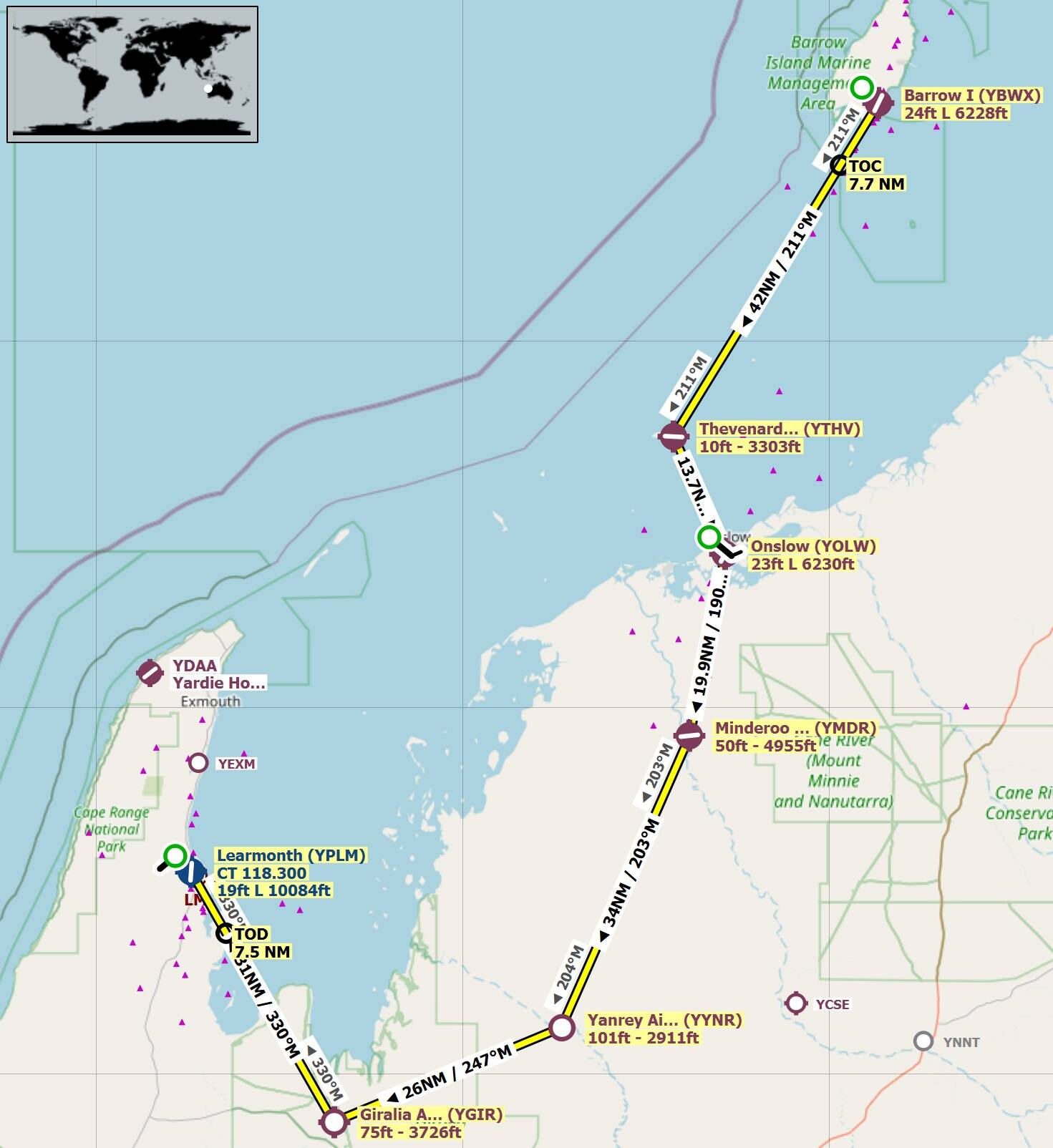 Aussie Group Flights Team Great Aussie Crawl Barrow Is. to Learmonth