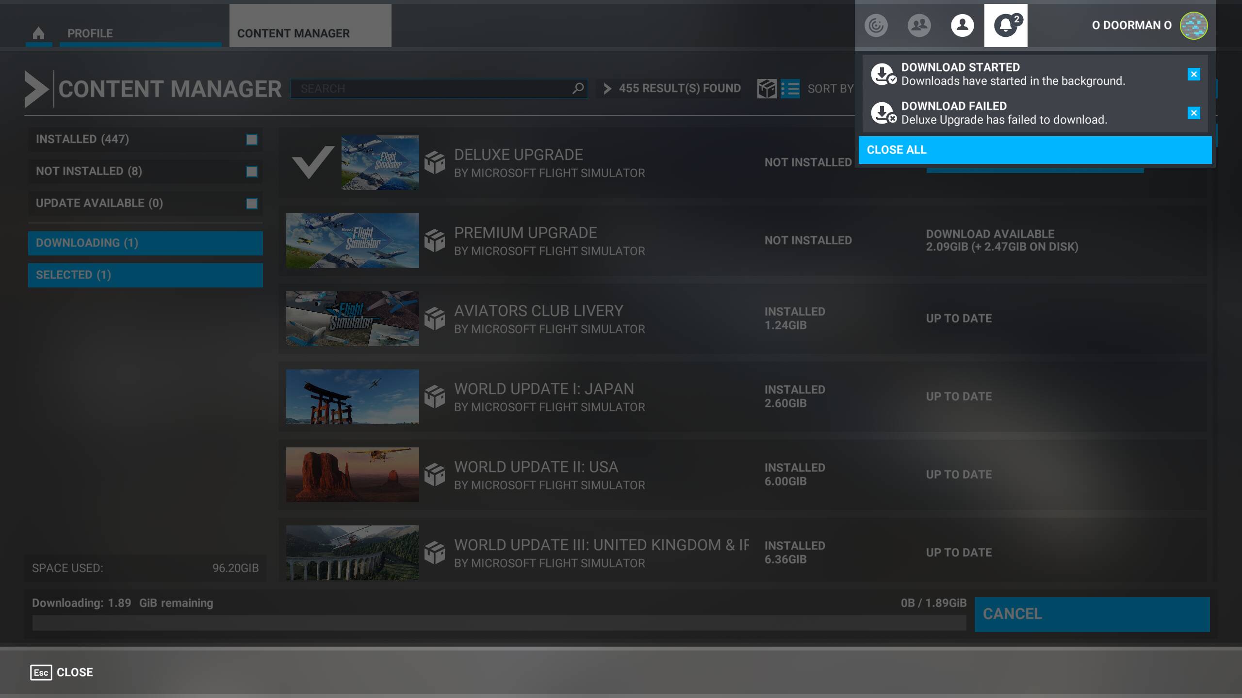 Xcloud does not want to update Standard, Premium and Premium Deluxe content  after SU13 - Tech Talk - Microsoft Flight Simulator Forums