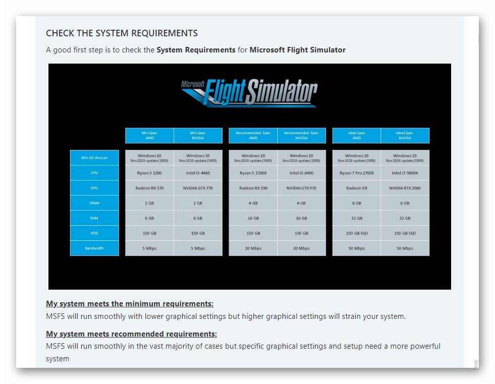 Flight Simulator 2020 Requisitos Mínimos - Microsoft Community