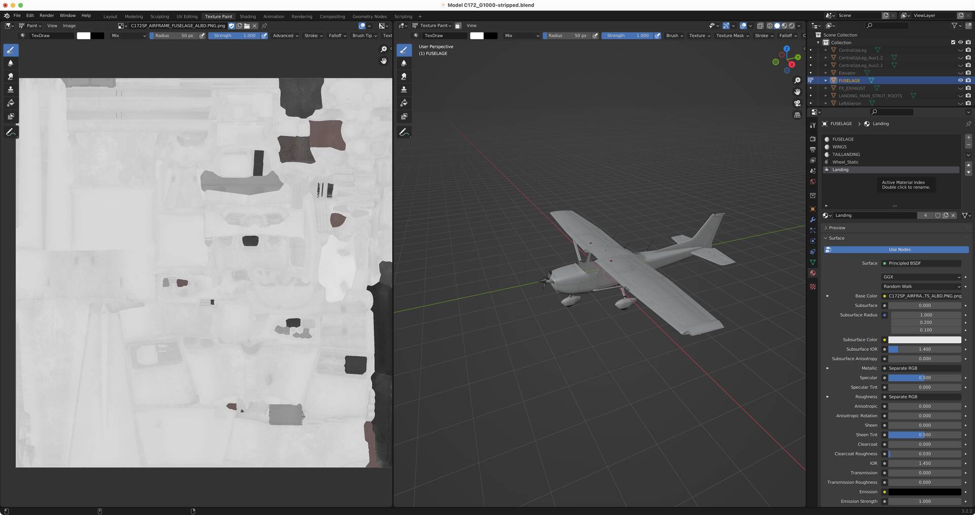 Blender importer - problem with the rivets (C172) get no further ...