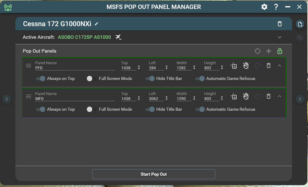 MSFS Pop Out Panel Manager (with Touch Panel Support) [v4.0.3 