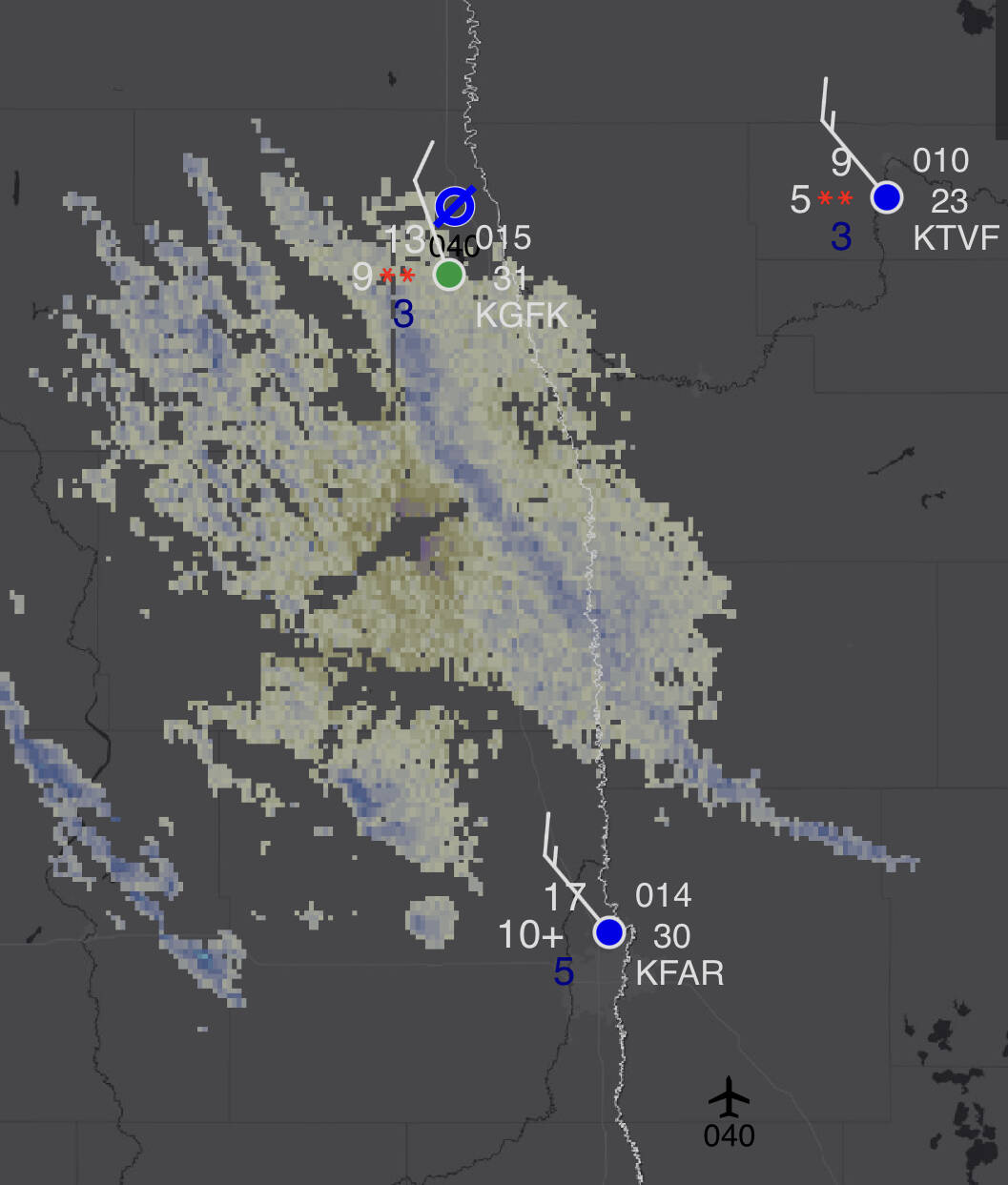 NEXRAD display shows METAR bubble around airports - Weather & Live ...