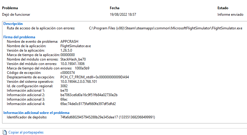 Constant CTD Every Flight Now (ntdll.dll) - Resolved - Microsoft Flight ...