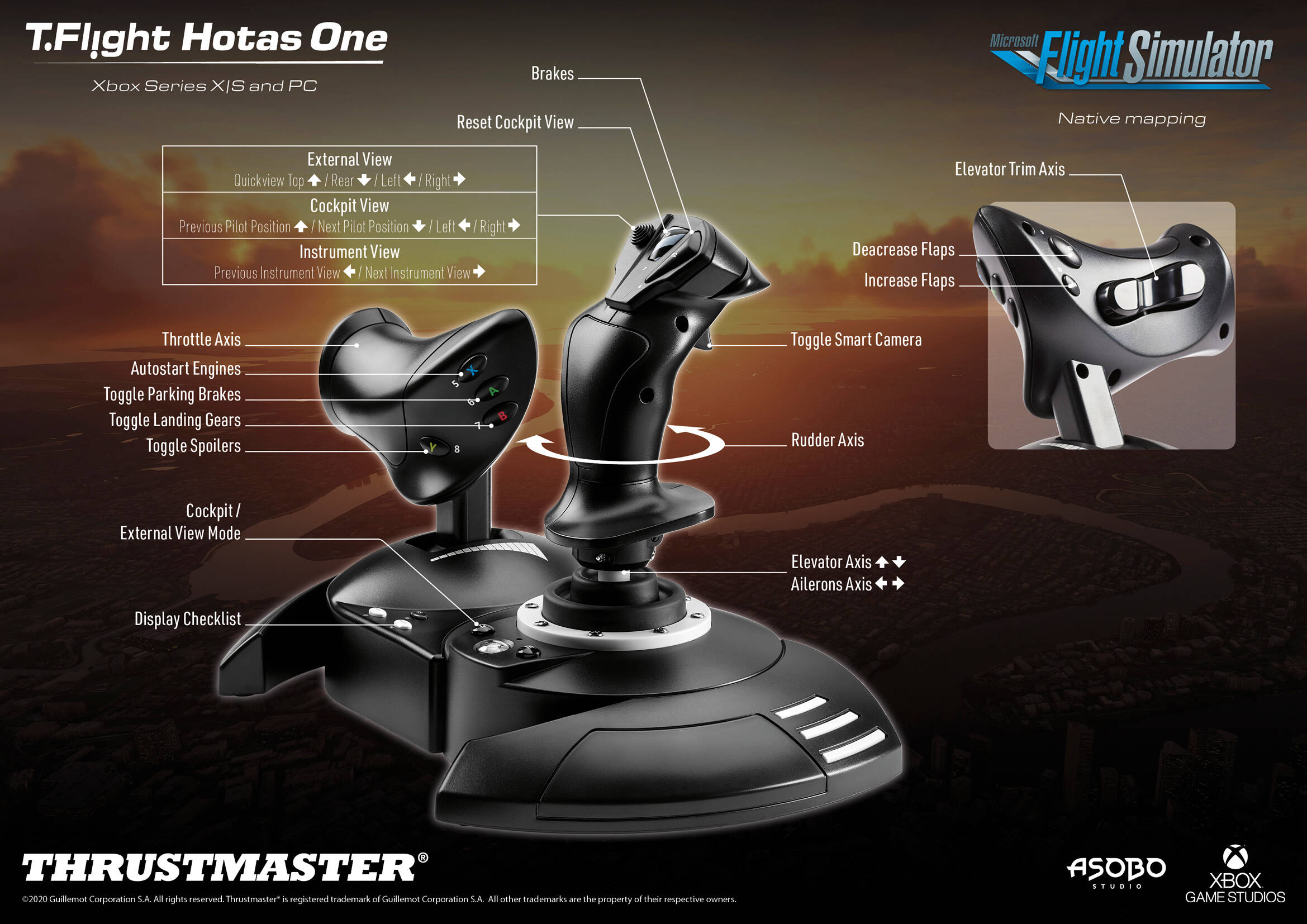 Thrustmaster T.Flight Hotas One Flight Simulator Joystick - Black