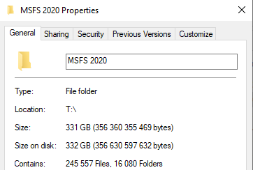 MS Flight Simulator 2020 storage size reduced by 87 GB through update