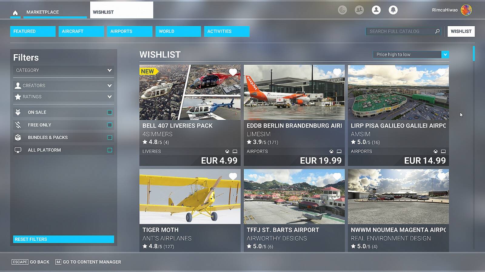 Add the developer's name/company's name in the aircraft selection menu -  Wishlist - Microsoft Flight Simulator Forums