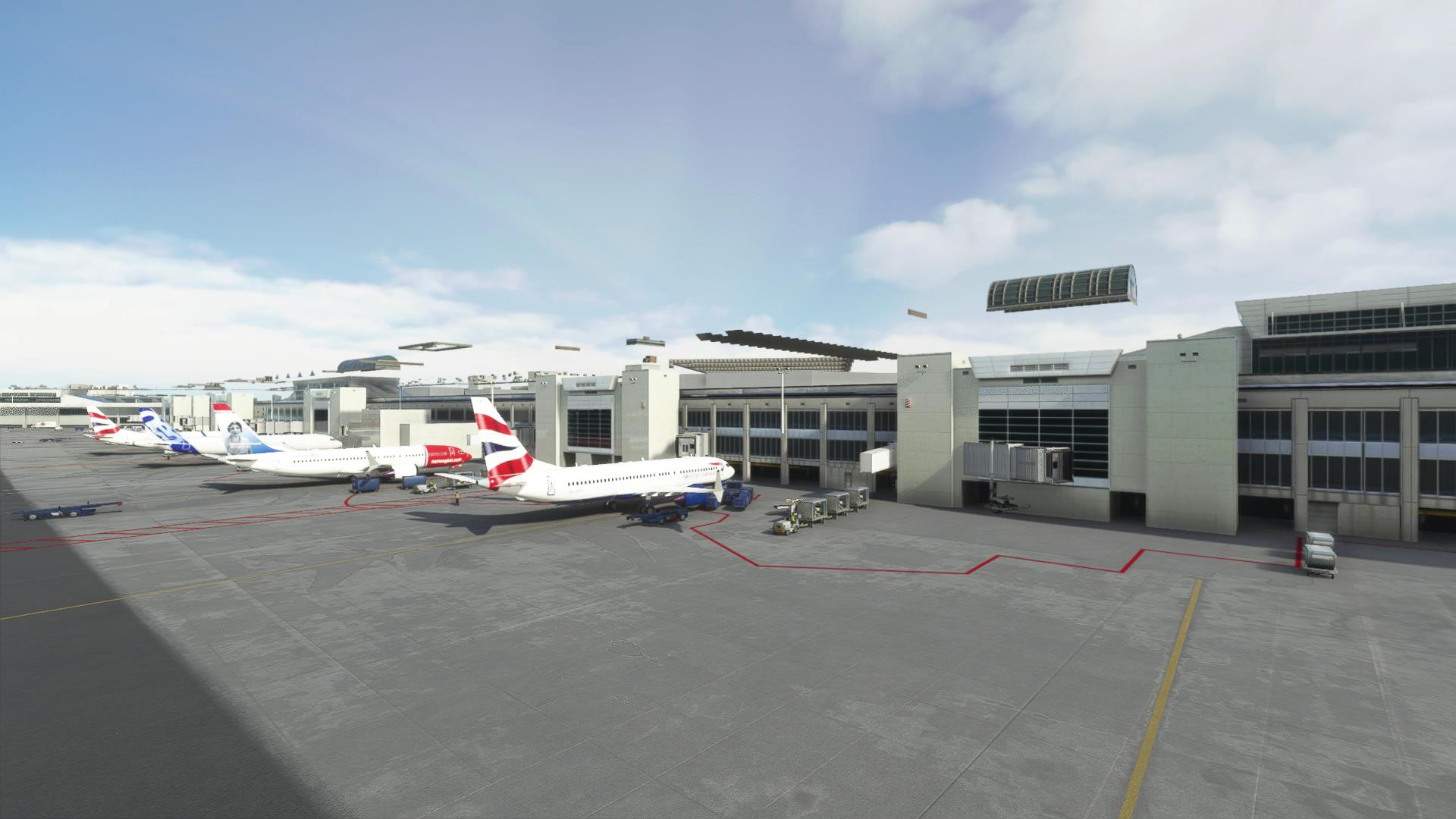 Terminal building with no apron and a taxiway straight through it (Louis  Armstrong International Airport) : r/MicrosoftFlightSim