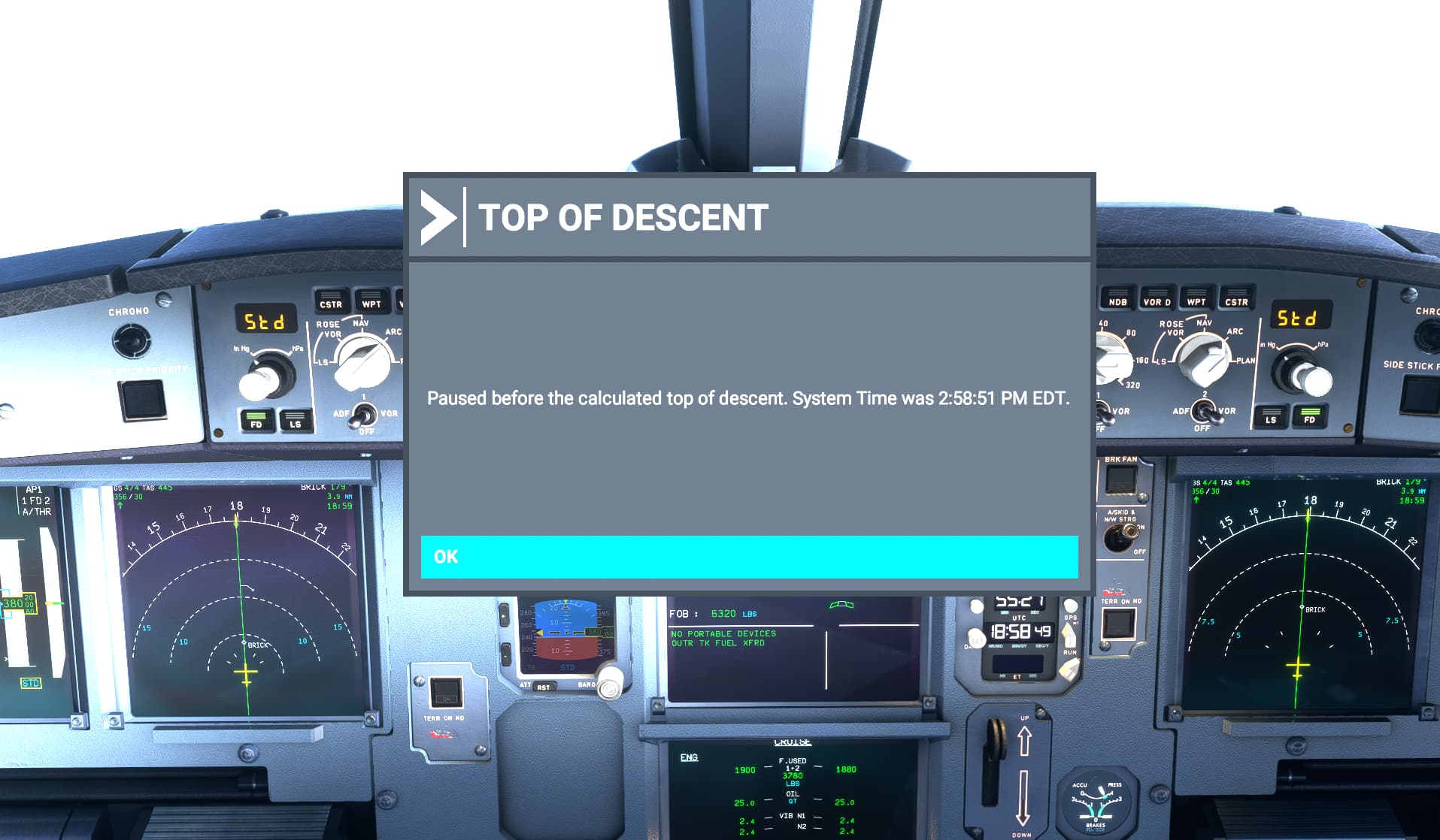 FBW A320 Pause At TOD Freeze - Aircraft - Microsoft Flight Simulator Forums