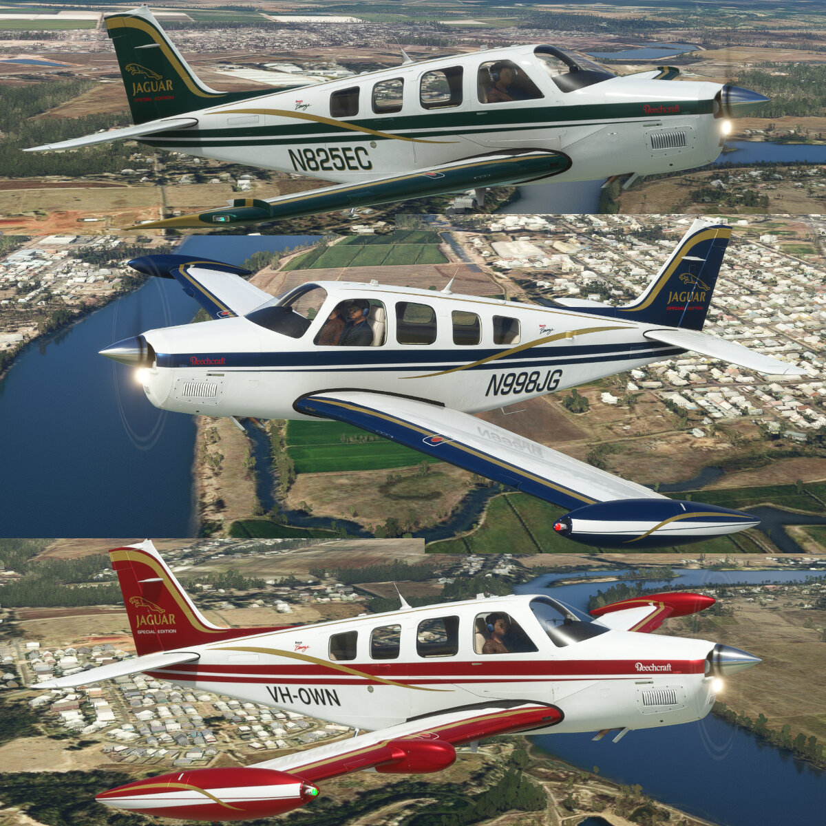 Black square analog beechcraft bonanza a36 g36 615 by zeke12587