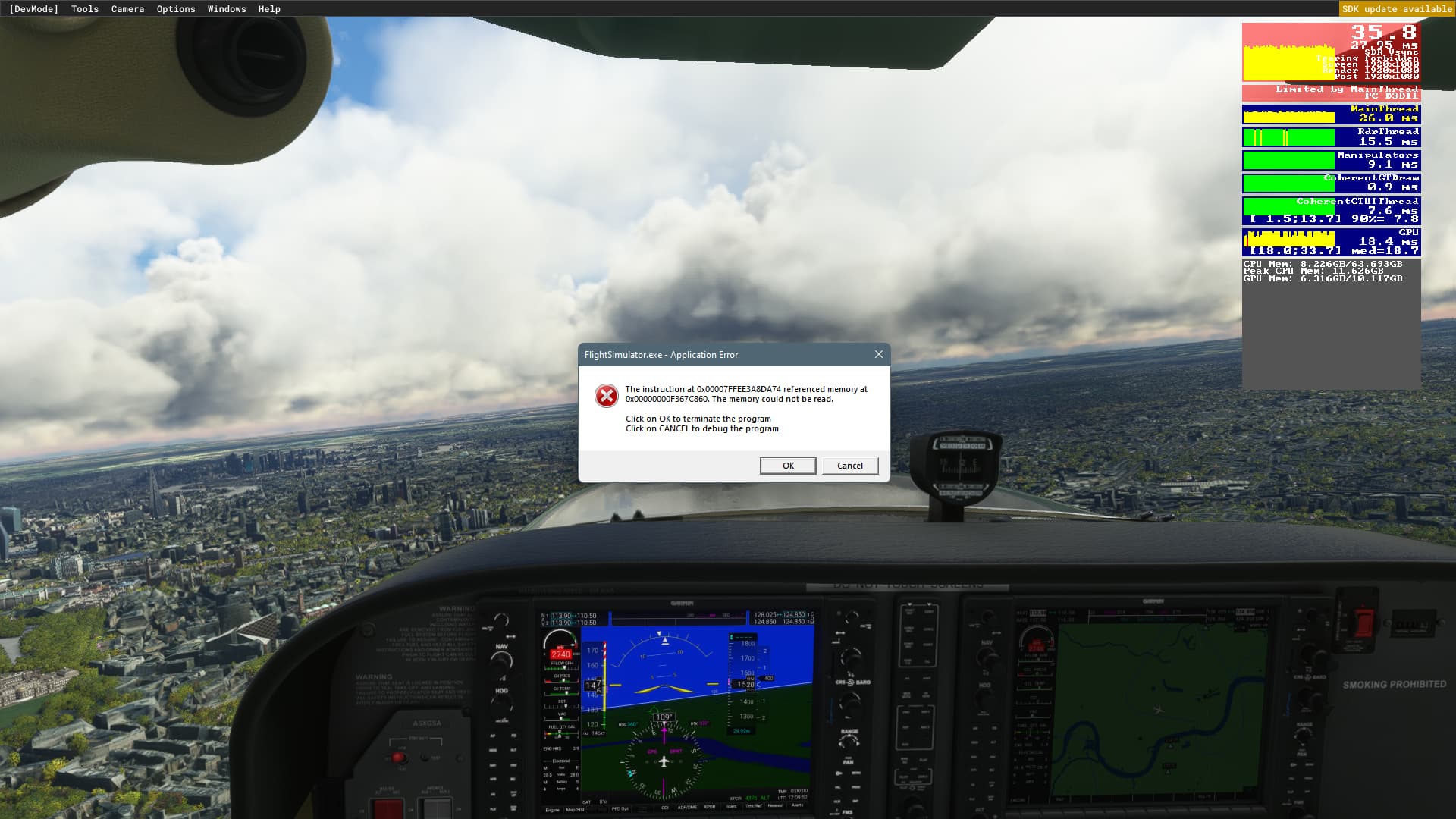 MSFS Application Error - memory could not be read - #100 by CONVEEN ...