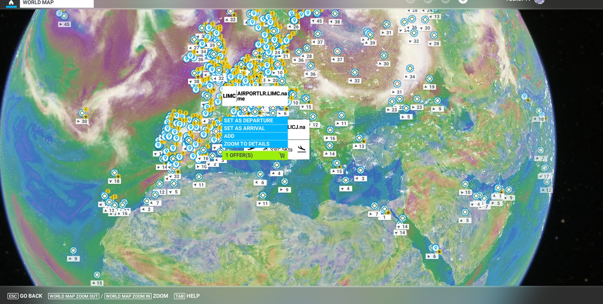 Strange world map and no fly button - Miscellaneous - Microsoft Flight ...